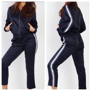 ONE LEFT ☝️NEW Navy sports jacket and jogger pants two piece set